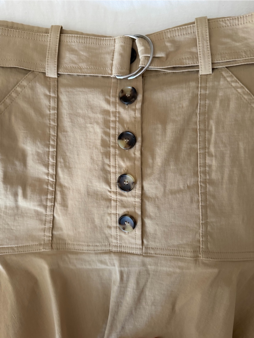 A.L.C. Sand Button-Front Ruffle Mini Skirt - Picture 3 of 4